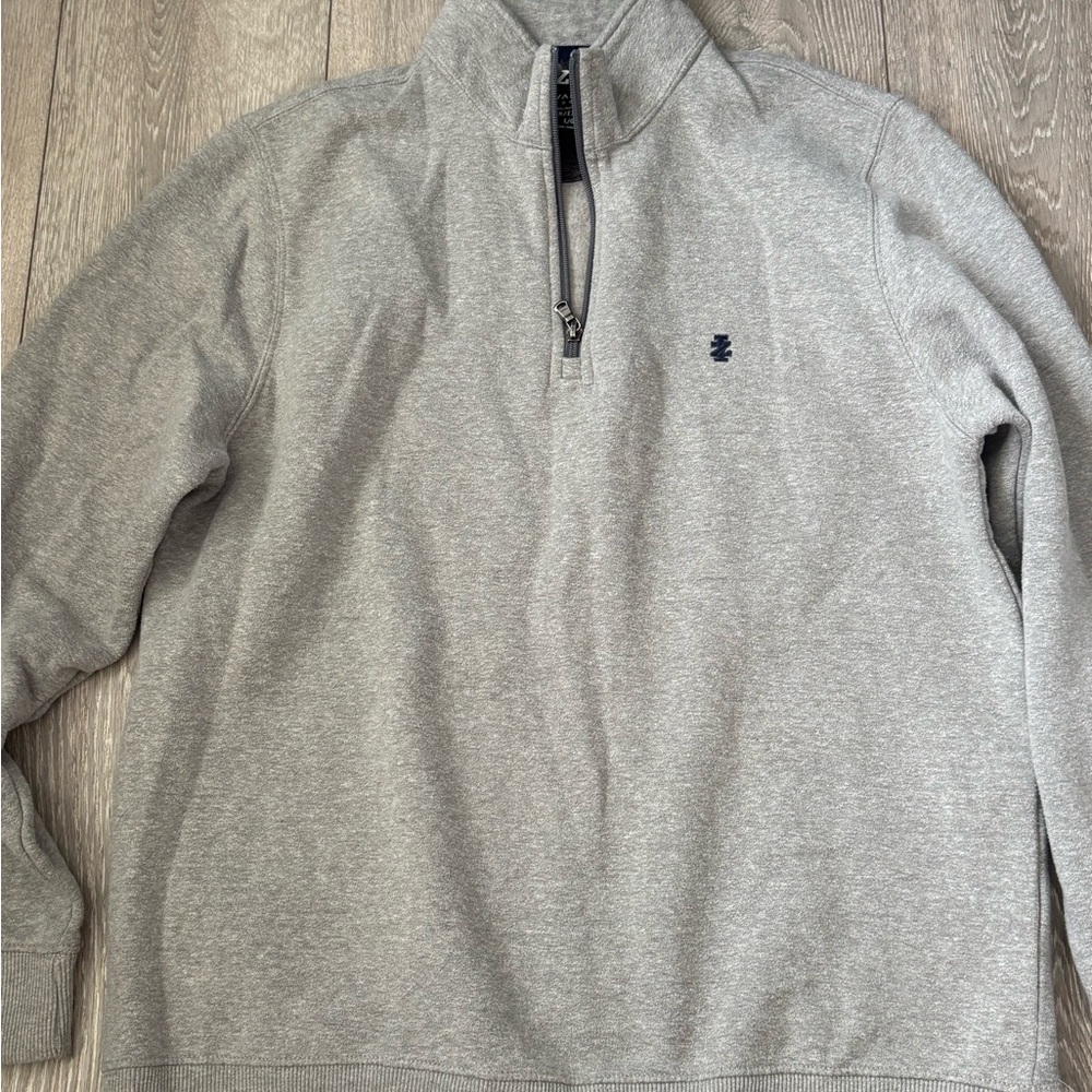 Izod Men's Gray Golf Zip-Up Sweater